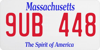 MA license plate 9UB448