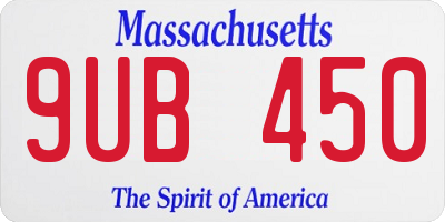MA license plate 9UB450