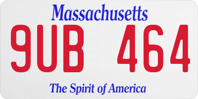 MA license plate 9UB464