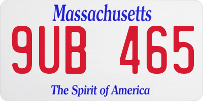 MA license plate 9UB465