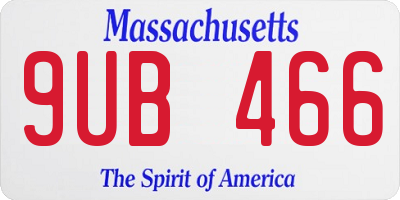 MA license plate 9UB466