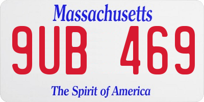 MA license plate 9UB469
