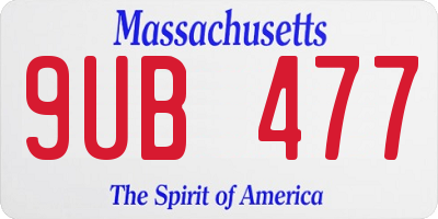 MA license plate 9UB477