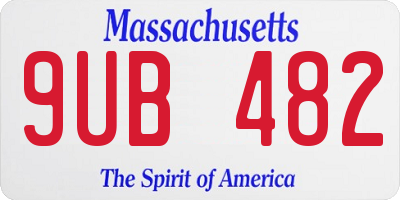 MA license plate 9UB482