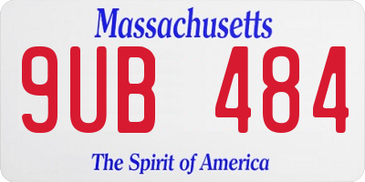 MA license plate 9UB484