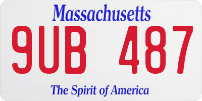 MA license plate 9UB487