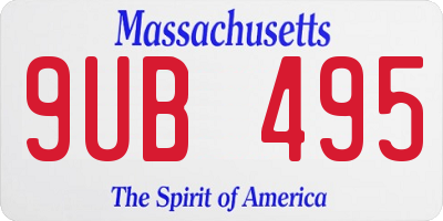 MA license plate 9UB495