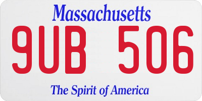MA license plate 9UB506