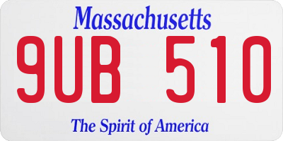 MA license plate 9UB510
