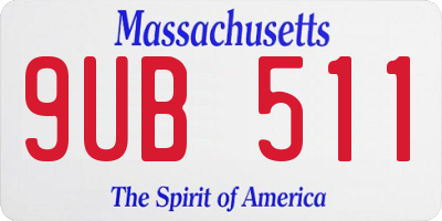 MA license plate 9UB511