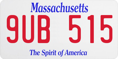 MA license plate 9UB515