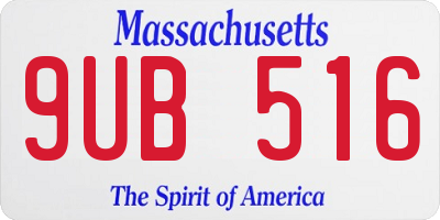 MA license plate 9UB516