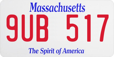 MA license plate 9UB517