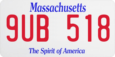 MA license plate 9UB518