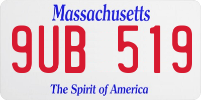 MA license plate 9UB519