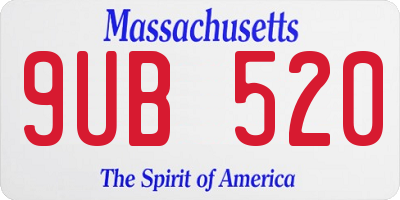 MA license plate 9UB520