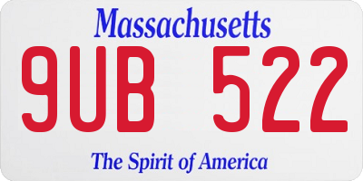 MA license plate 9UB522