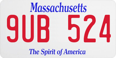 MA license plate 9UB524