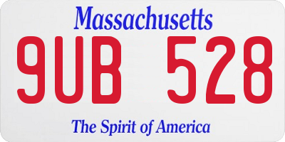 MA license plate 9UB528