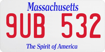 MA license plate 9UB532