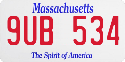 MA license plate 9UB534