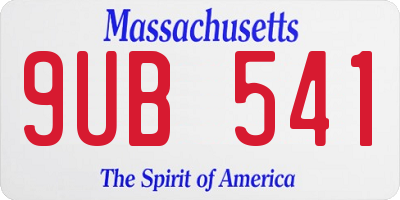 MA license plate 9UB541