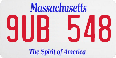 MA license plate 9UB548