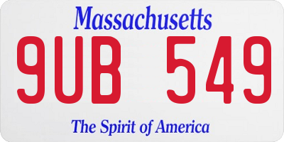 MA license plate 9UB549