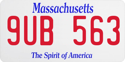 MA license plate 9UB563