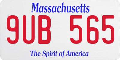 MA license plate 9UB565