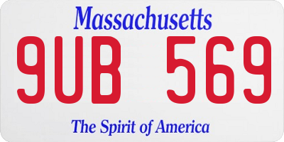 MA license plate 9UB569