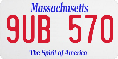 MA license plate 9UB570