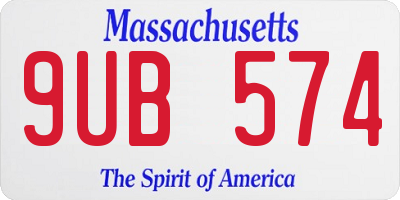 MA license plate 9UB574