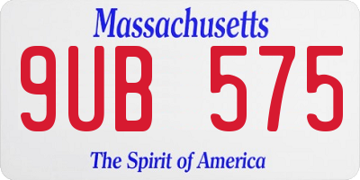 MA license plate 9UB575