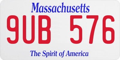 MA license plate 9UB576