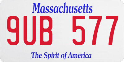 MA license plate 9UB577