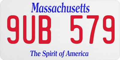 MA license plate 9UB579