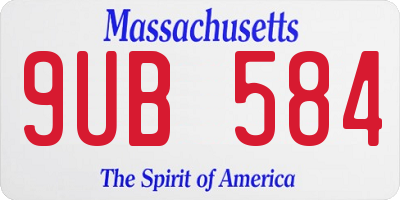 MA license plate 9UB584