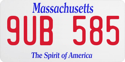 MA license plate 9UB585