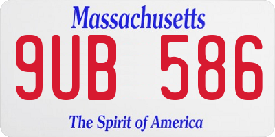 MA license plate 9UB586