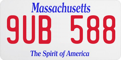 MA license plate 9UB588