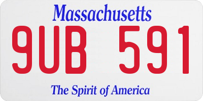 MA license plate 9UB591