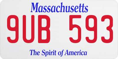 MA license plate 9UB593