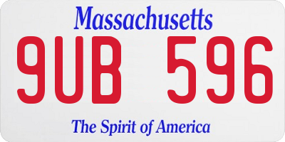 MA license plate 9UB596