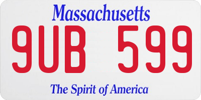 MA license plate 9UB599