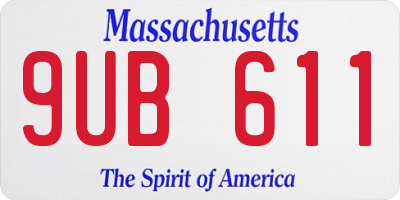 MA license plate 9UB611