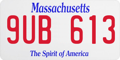 MA license plate 9UB613