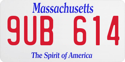 MA license plate 9UB614