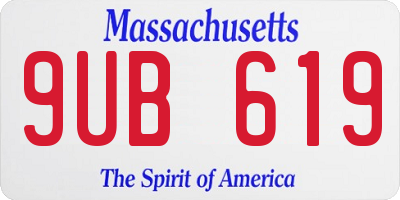 MA license plate 9UB619