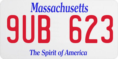 MA license plate 9UB623